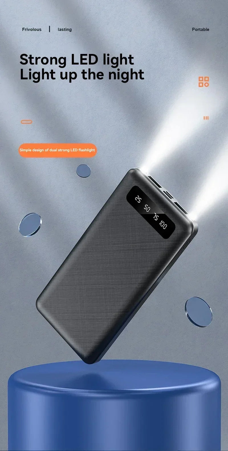 Tidesmit 200000mAh Portable Power Bank - 120W Fast Charging PD Battery Tidesmit