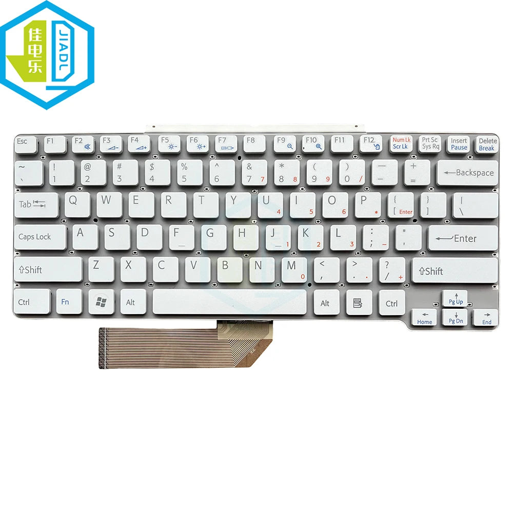 US English Laptop Keyboard for Sony VGN-SR VGN-SR190 VGN-SR290 White Keyboard No Backlight Without Frame Keyboard Replacement