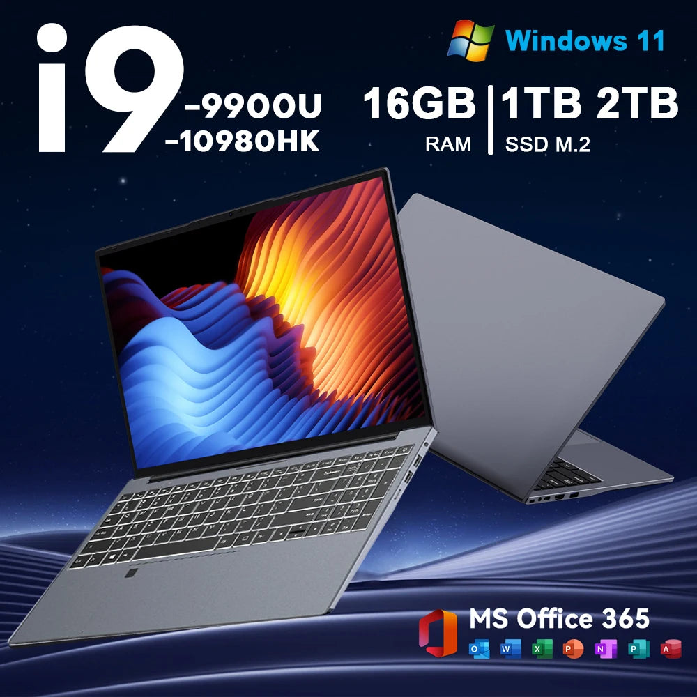 Portable Laptop Computer Intel Core i9 10980HK/9900U 15.6" Windows 11 Pro PC Gamer 16GB RAM 1TB SSD Notebook PC Gaming Laptops