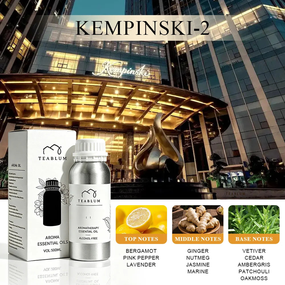 TEABLUM 500ML Aromatic Hotel Essential Oil Hotels Home Air Freshener Pure Plant Essential Oil Alcohol Free for Electric Diffuser