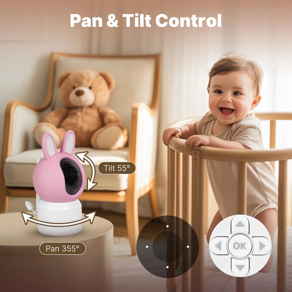 MOES Tuya WiFi Smart Baby Monitor Security Camera 4.5 Inch LCD Screen PTZ Zoom Video Surveillance Temperature Sensor