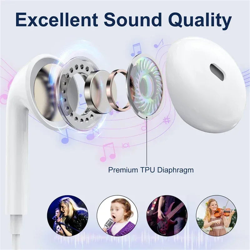 Original Type C Wired Headphone For Xiaomi Mi 14 13 12 Pro Ultra Lite 3.5MM Earphone Redmi Poco Huawei Samsung Earbuds Headset Tidesmit