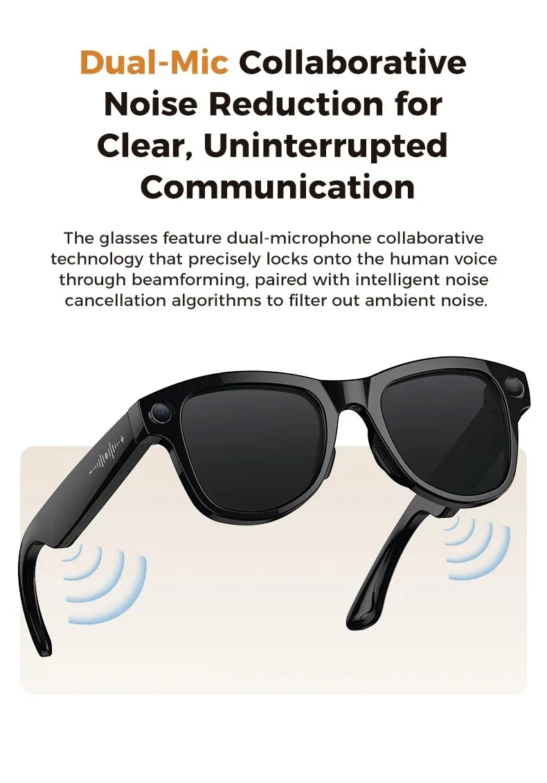 Smart Camera Glasses 4K HD Video Recorder with Integrated Voice Assistant Tidesmit
