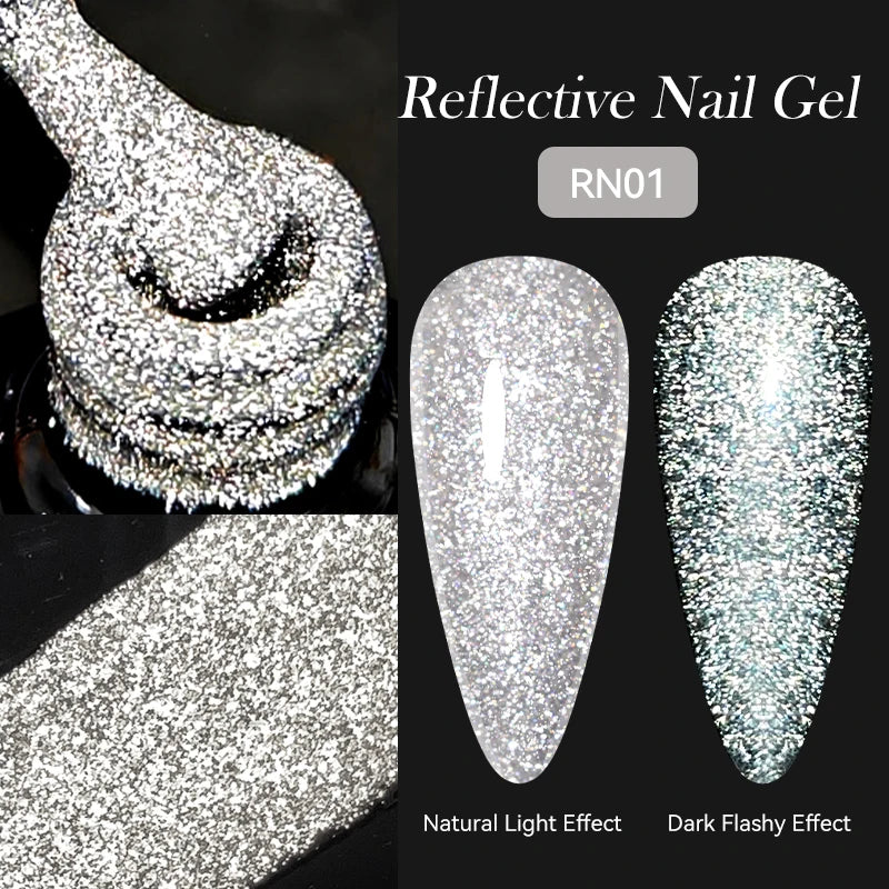 Magnetic Cat Eye Gel Nail Polish – Reflective UV Soak Off Kit Permanent Makeup Machines Reflective Gel 01 Tidesmit