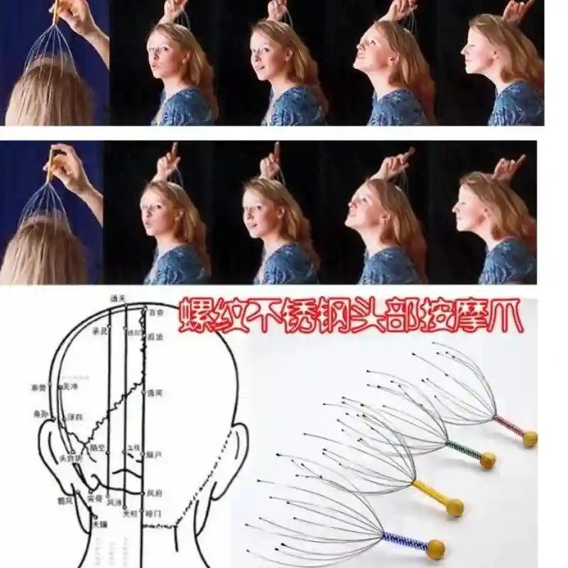 Steel Wire Head Massager - Octopus Scalp Tool for Tension Relief Massage Roller Tidesmit