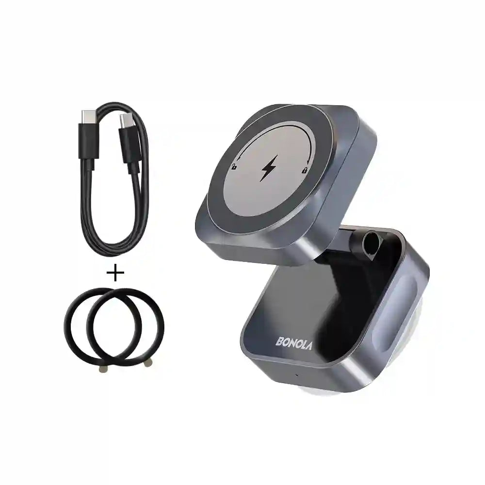 Tidesmit 15W Magnetic Wireless Car Charger with Suction Cup Mount - Gray Gray China Mainland Tidesmit
