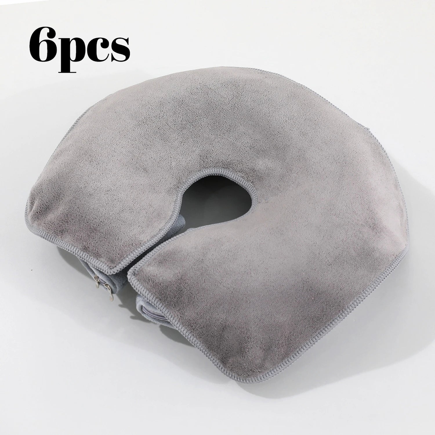 Microfiber Face Cradle Covers - 6pc Washable Soft SPA Head Pads Relaxation Treatment light gray 6pcs Tidesmit