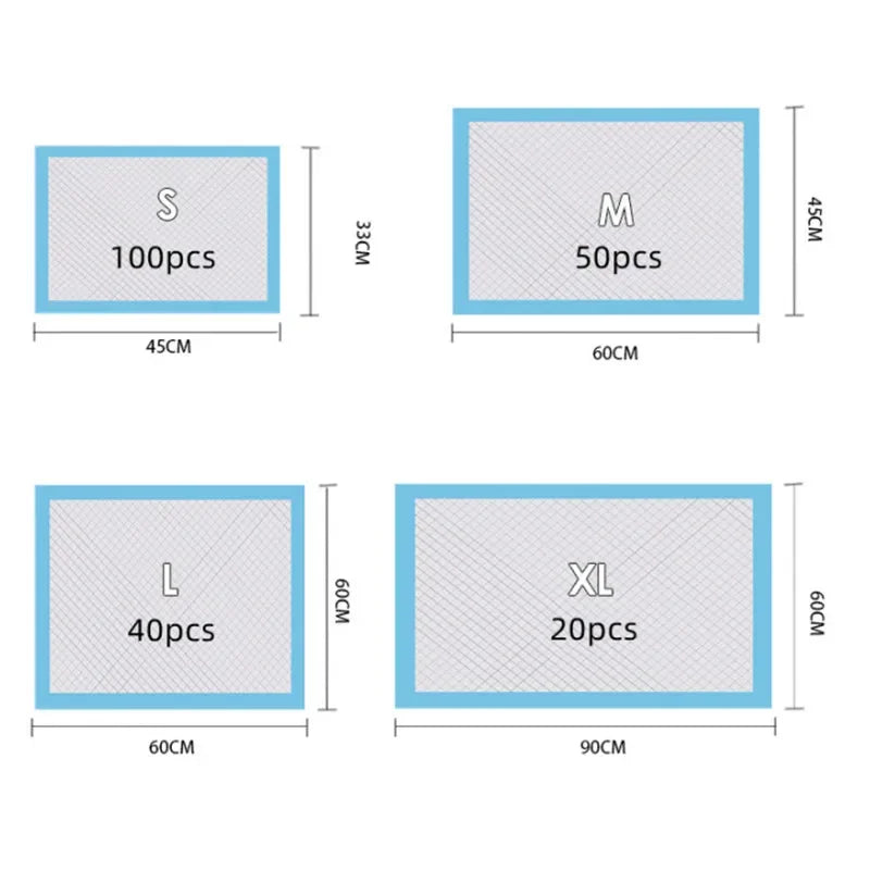 50/30/20/10PCS Absorbent Dogs Diapers Disposable Puppy Training Pee Pads Quick Dry Surface Mat Clean Cushion Dog Supplies