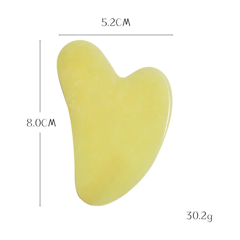 Jade Gua Sha Heart Massage Stone | Tidesmit Premium Facial Tool Back Massage Instrument yellow Tidesmit