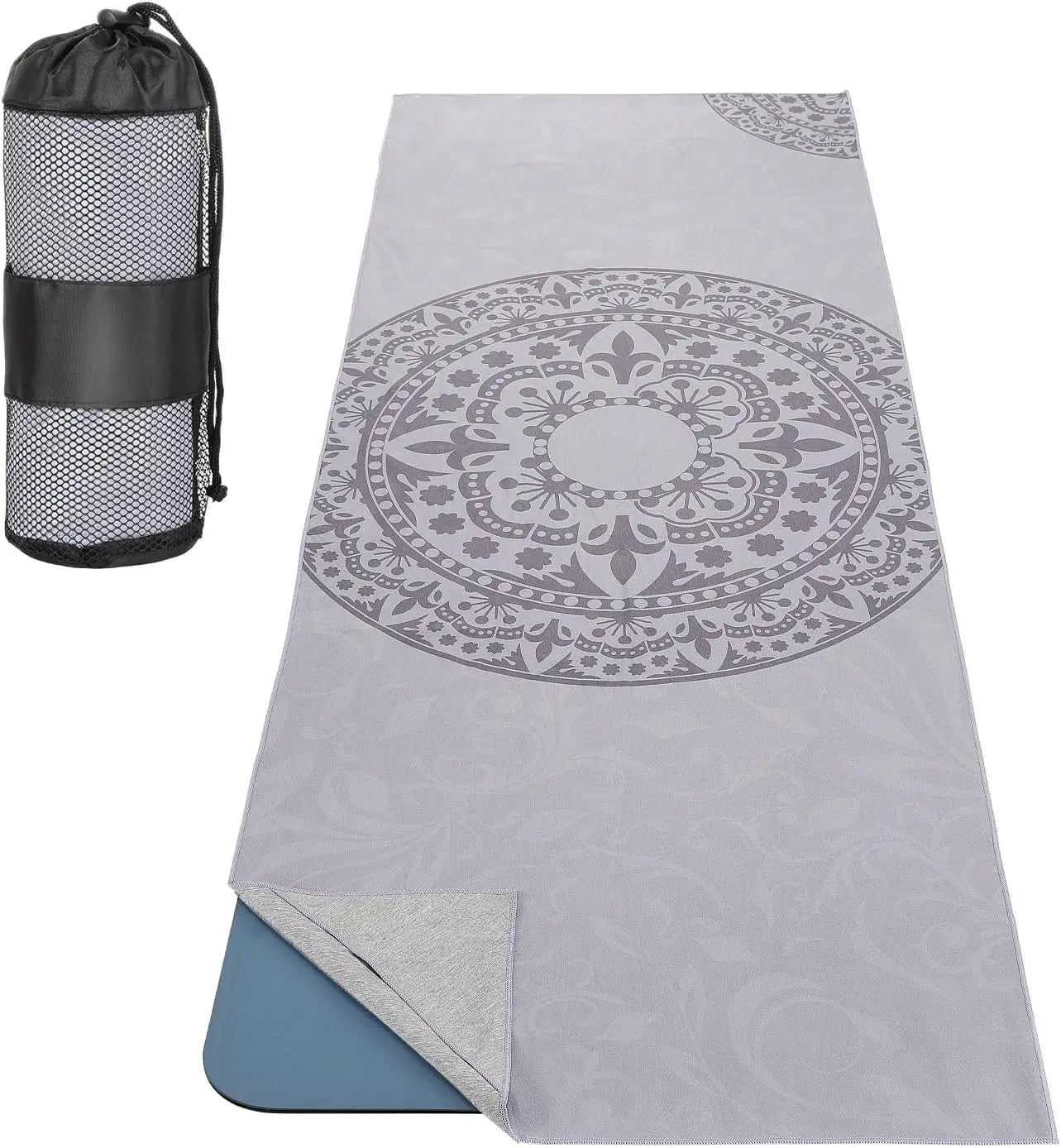 MoKo Yoga Towel Non Slip Hot Yoga Mat Yoga Blanket Printing Pattern Quick Dry with Corner Pocket for Bikram Pilates Gym Workout