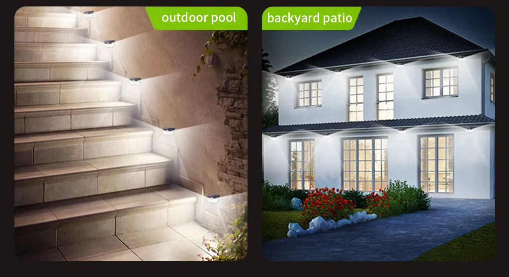 300 LED Solar Outdoor Lights 270° Wide Angle Motion Sensor Security Wall Lamp IP65 Waterproof for Garden