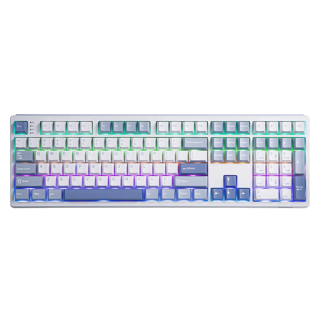 EPOMAKER TH108 100% Full Size Hot-Swap Gasket-Mounted Wired/Bluetooth/2.4Ghz Wireless Mechanical Keyboard with 10000mAh Battery