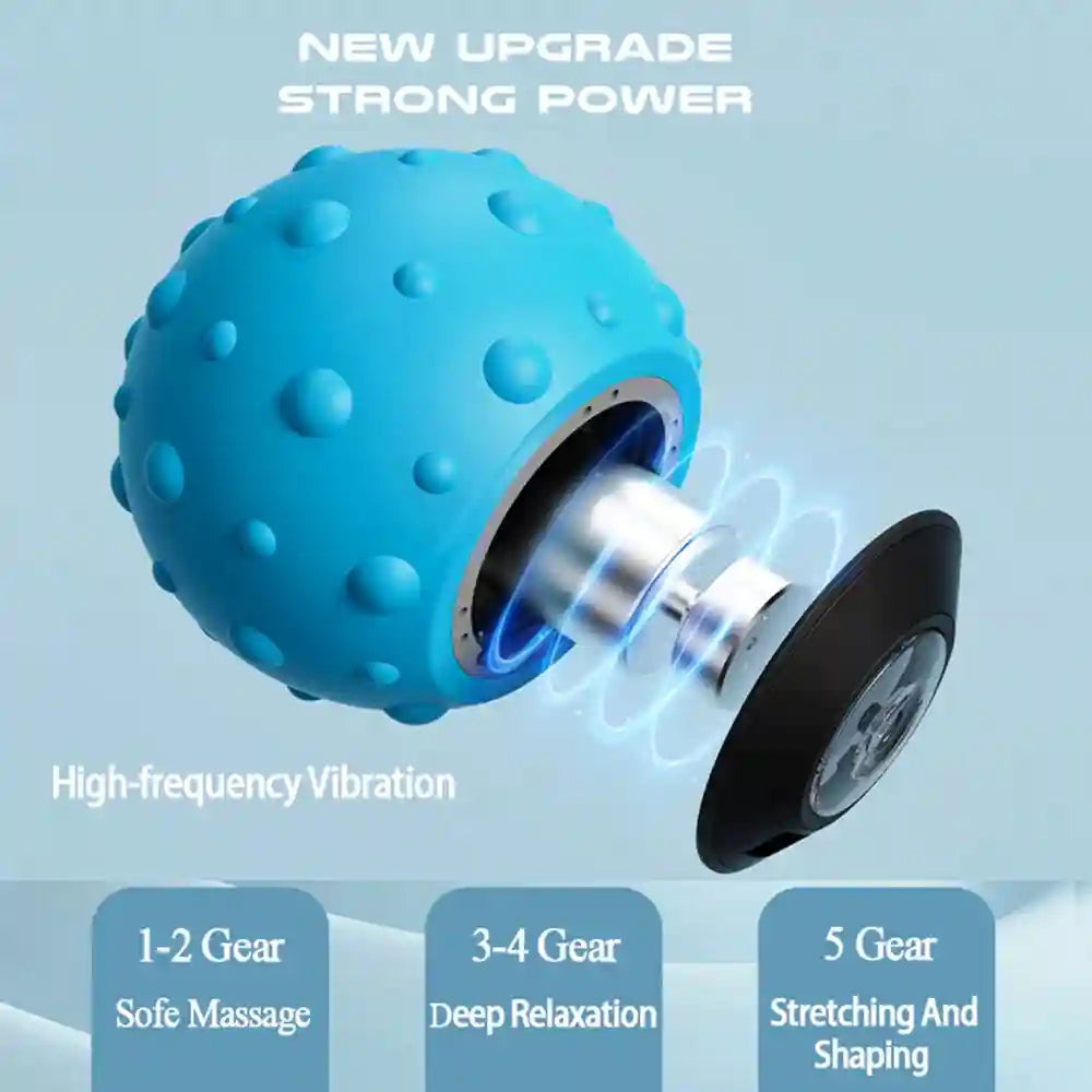 Vibrating Massage Ball: 5-Speed Deep Tissue Electric Muscle Roller Massage Roller Tidesmit