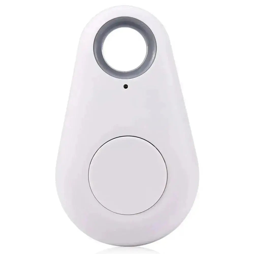 White mini Bluetooth GPS pet tracker smart tag for anti-lost location tracking on iOS and Android.