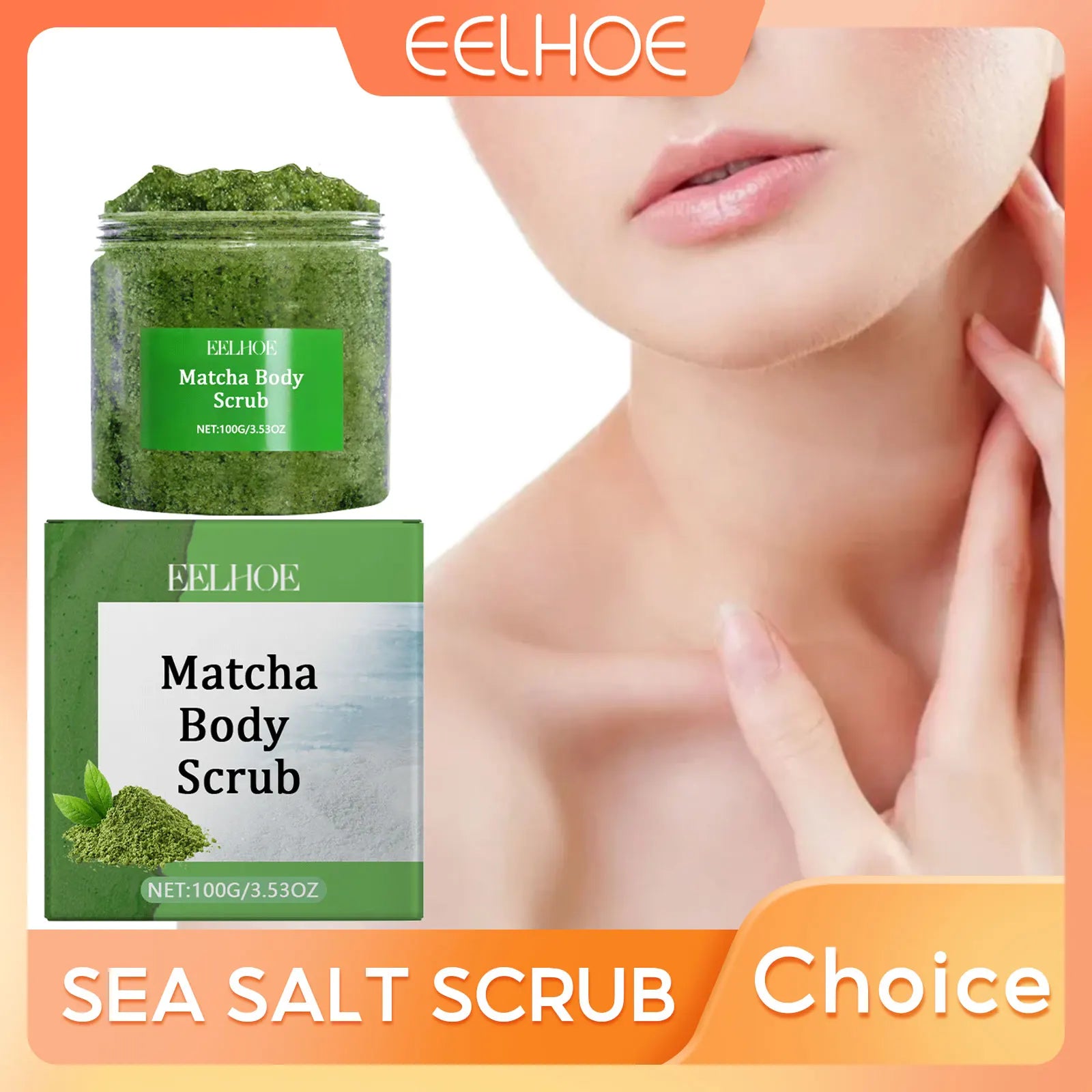 Green Tea Body Scrub Exfoliating Salt - Natural Skin Smoothing Treatment Scrubs Treatments Tidesmit