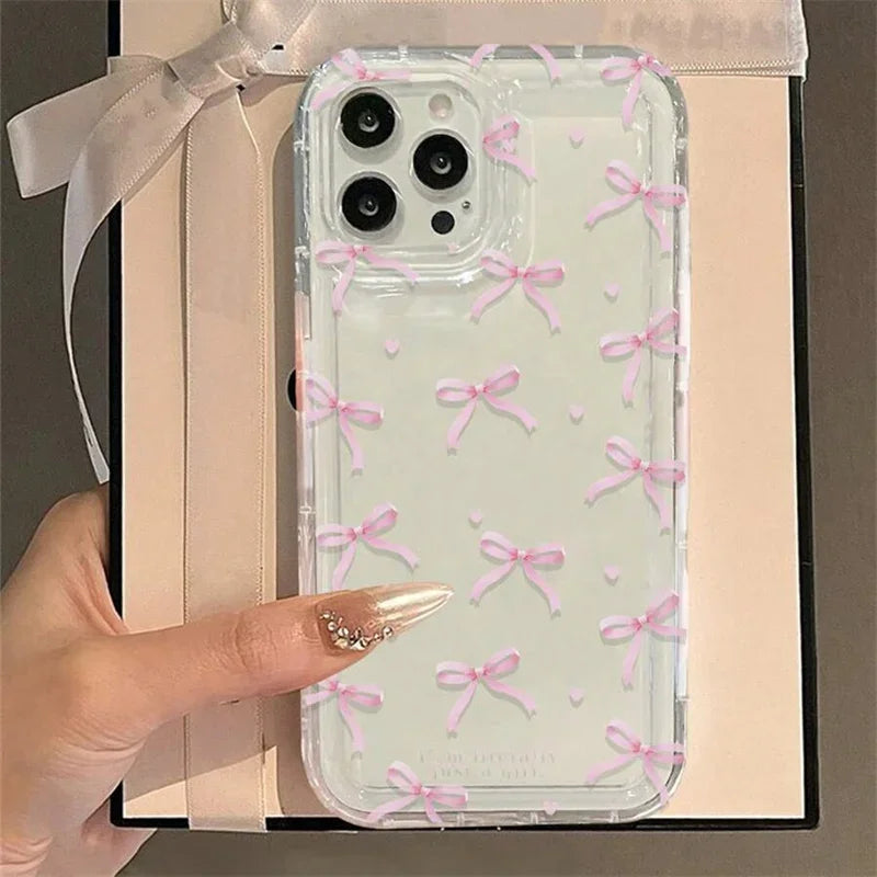 iPhone 16 Heart Bow Case: Shock-Absorbing Slim Protection Cover Tidesmit