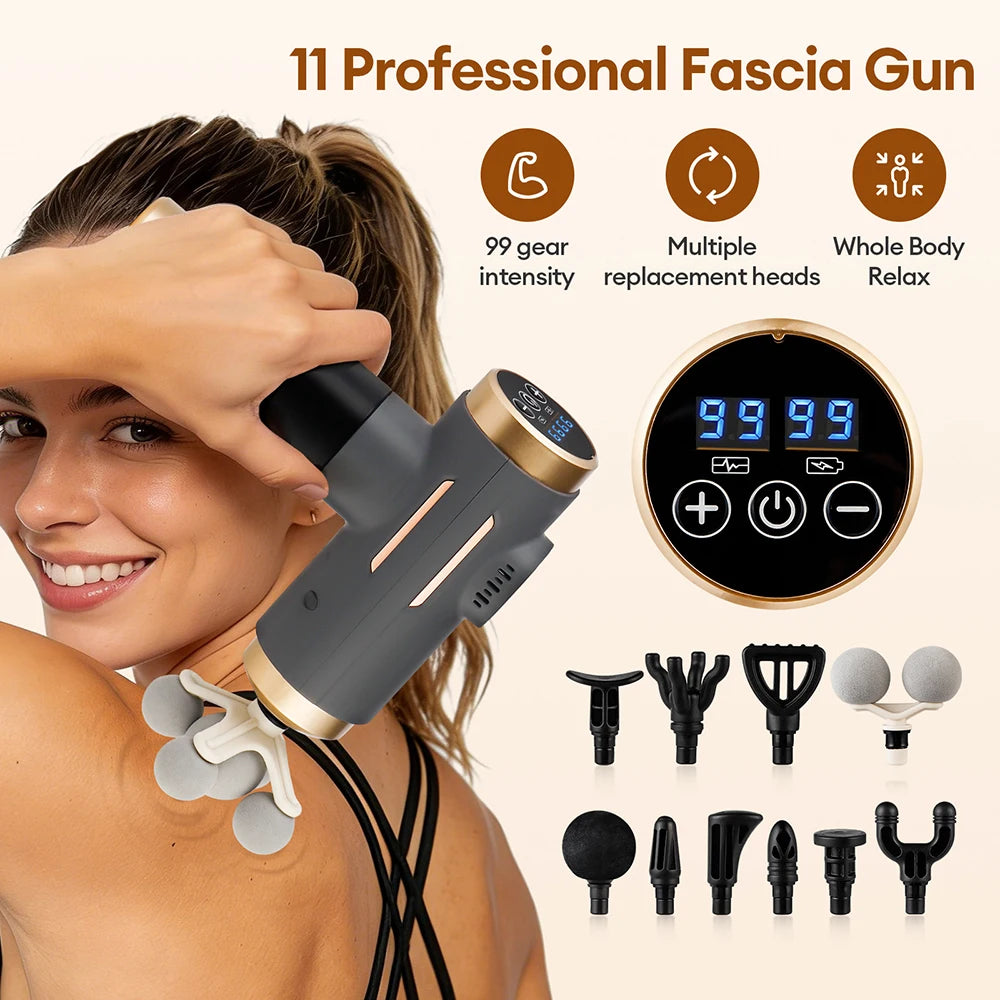 Deep Tissue Massage Gun – 99 Levels – Portable Muscle Recovery Device Back Massage Instrument Tidesmit
