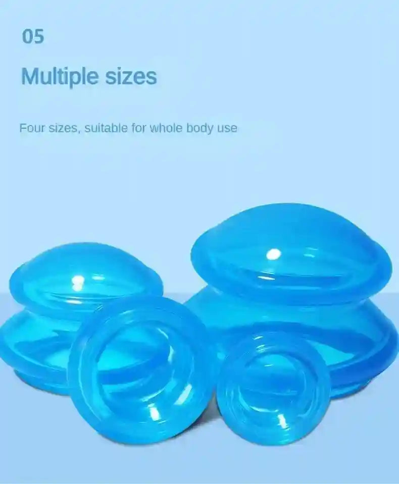 Silicone Cupping Therapy Set - 4 Piece Cellulite Massage Kit Massage Roller Tidesmit