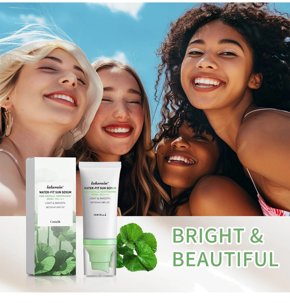 Tidesmit SPF 50 Centella Asiatica refreshing face sunscreen essence for oily dry and sensitive skin texture close-up