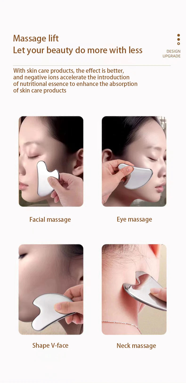 Stainless Steel Gua Sha Tool - Facial Lifting and Deep Tissue Massage Body Shaping Massage Equipment Tidesmit