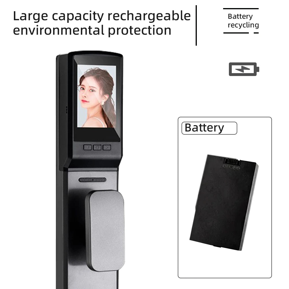 RAYKUBE DF14 Tuya WiFi 3D Face Recognition Digital Fingerprint Lock With Two-way Audio WiFi Camera Video Call APP Remote Unlock