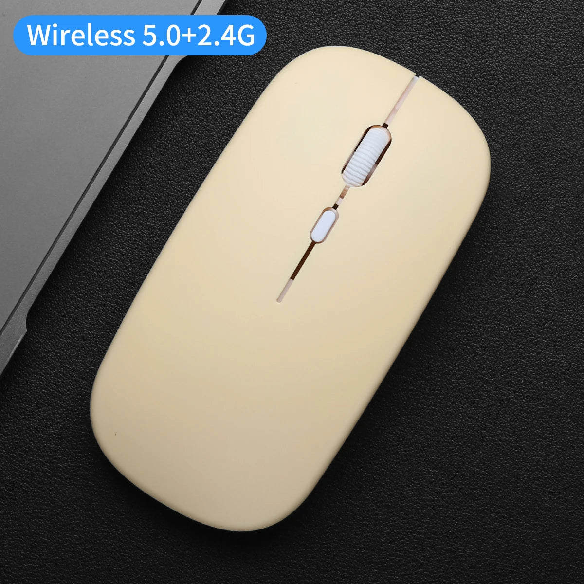 Wireless Mouse with 2.4G Bluetooth-compatible Dual Modes, 1600 DPI Adjustable, Silent Clicking, Portable Ergonomic Laptop Mouse