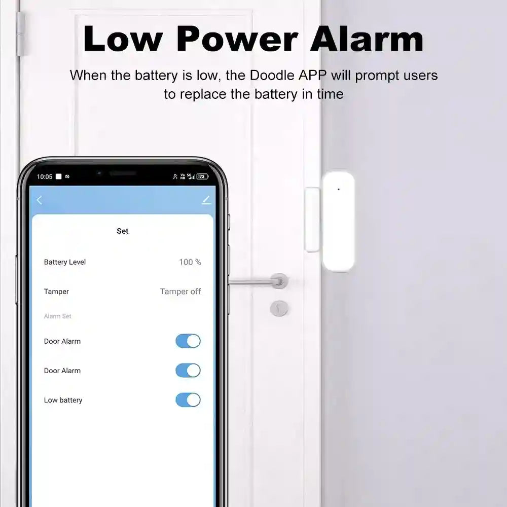 Zigbee Door Window Sensor for Smart Home Automation - White Tidesmit