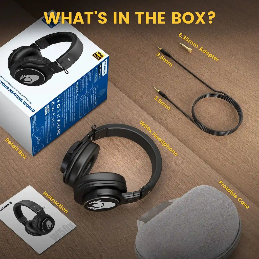Studio Monitoring Headphones | Wired Over-Ear Audio - Tidesmit W50X Tidesmit