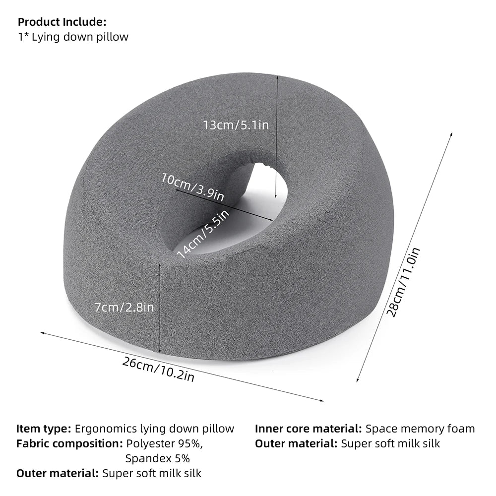 Face Down Pillow for Sleeping: Ergonomic Memory Foam Wellness Support Relaxation Treatment Tidesmit