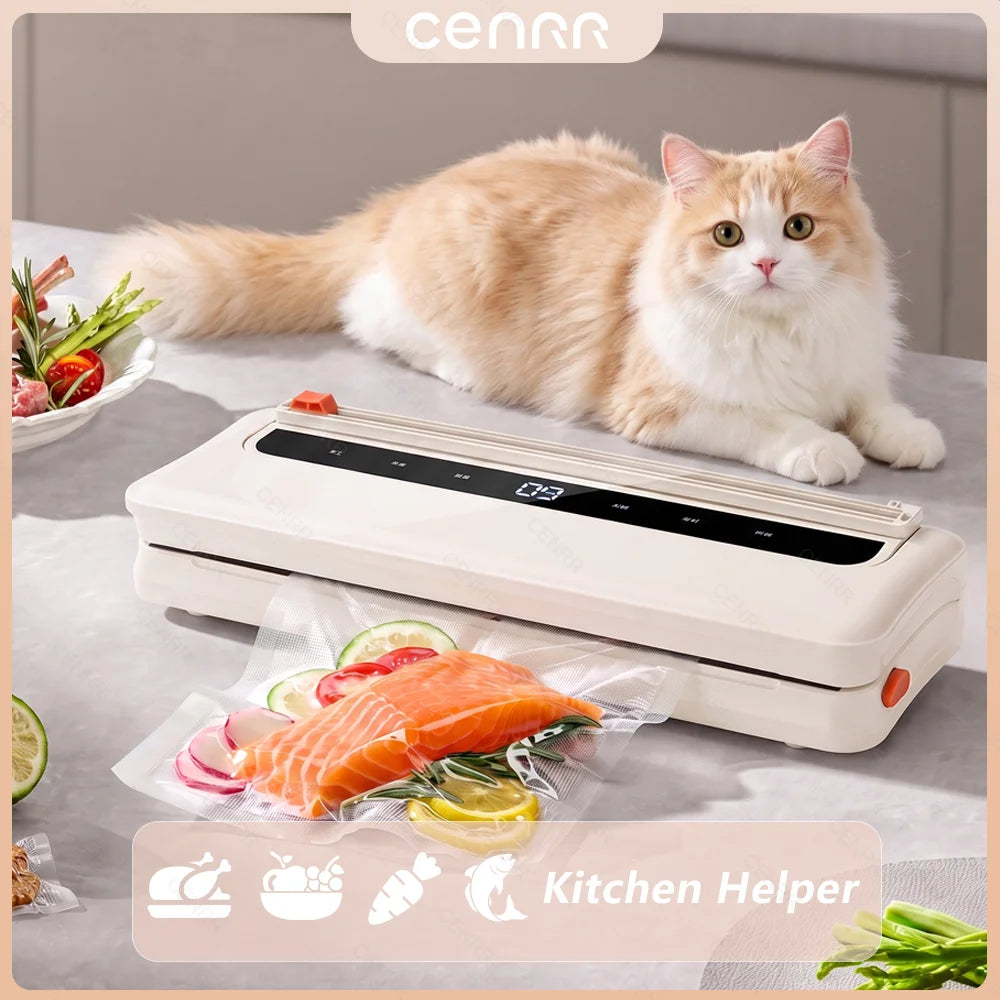 CENRR NEW Electric Vaccum Sealer Dry/Wet Food Packaging Machine Bag Sealing With UV Food Cutter Food Vacuum Packaging Machine