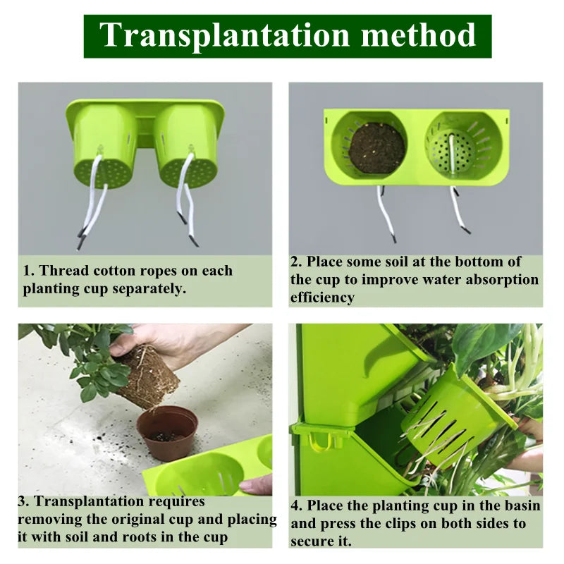 Plant Wall Flowerpot Modular Vertical Greening Basin Stackable Combination Wall Hanging Planter Flower Pots Garden Decoration