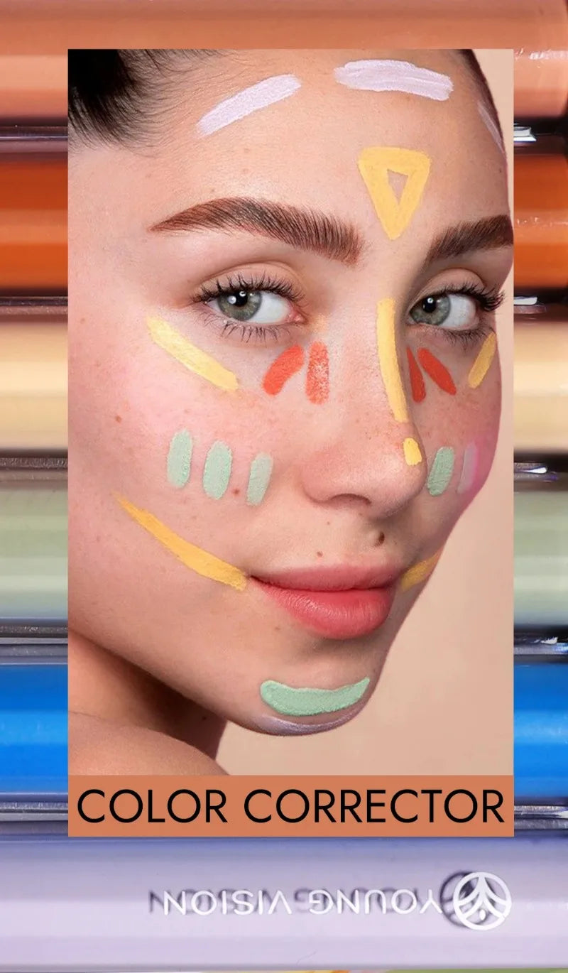 Tidesmit purple liquid concealer for dark circles and skin tone correction showing smooth facial makeup texture