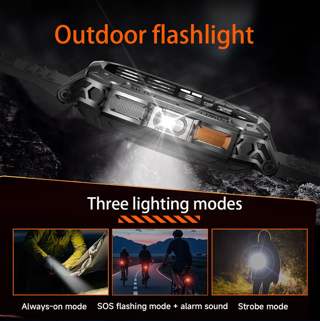2026 New 1400mAh Big Battery Smart Watch Men Outdoor GPS Flashlight 10ATM Waterproof Bluetooth Call AMOLED HD Sports Smartwatch