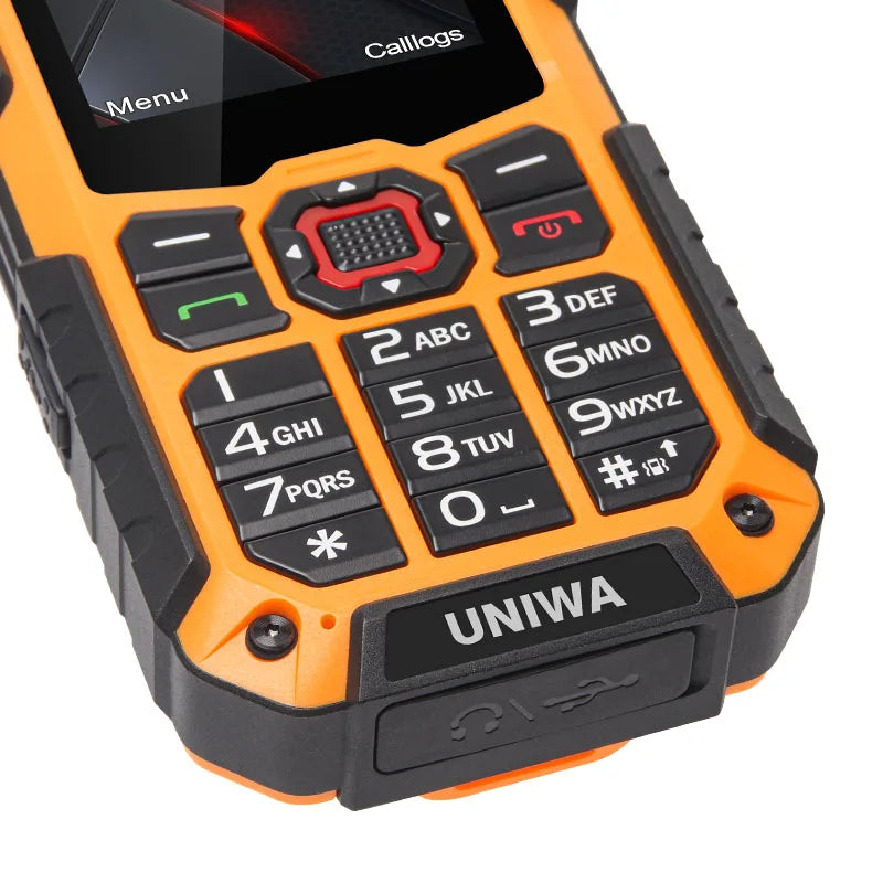 UNIWA S9 4G Feature Phone 2.4 ” IP68 Waterproof SOS Button Big Loudspeaker LED Light 3000mAh Rugged Cost-effective Mobile Phones