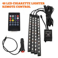 Tidesmit Car Interior LED Ambient Lights - App Controlled RGB USB Lighting 48LED Remote Cig Tidesmit