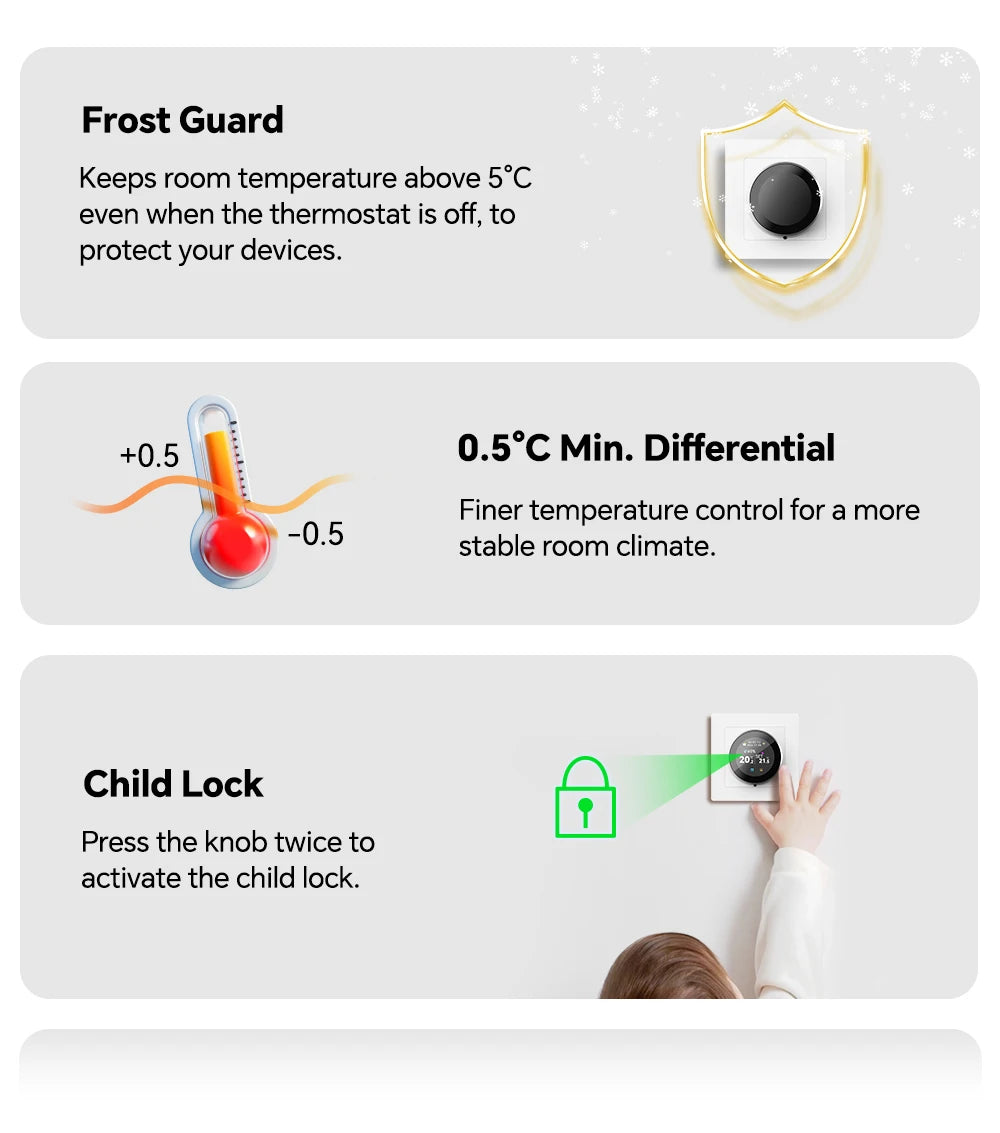 Tuya WiFi Smart Knob Thermostat for Electric Floor Heating Water/Gas Boiler Heating Thermoregulator Support Alexa Google Home
