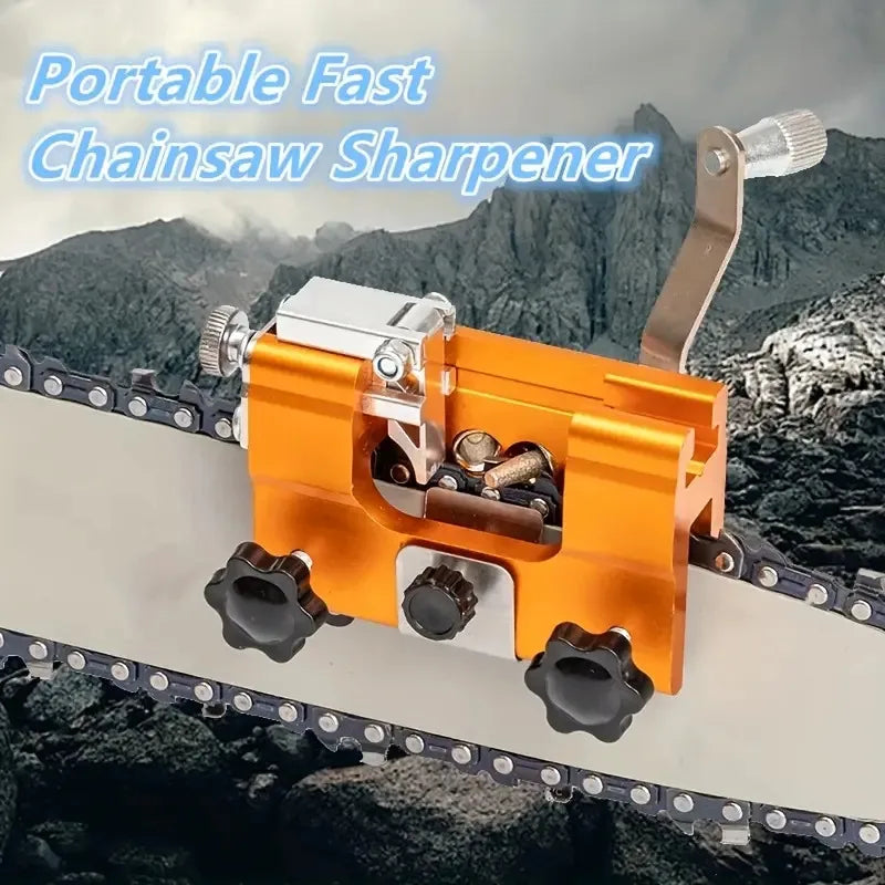 Fast  Chain Sharpener, Chainsaw Sharpener Kit, Portable Hand Crank Chainsaw Chain Sharpener Set, for All Kind Of Chain Saws