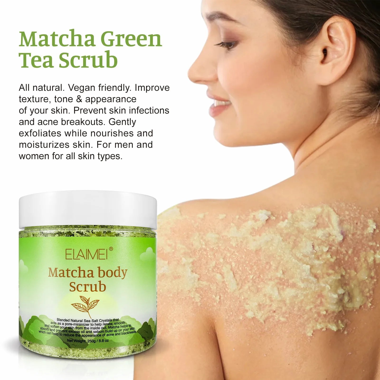 Matcha Body Scrub - Anti-Oxidant Skin Exfoliator by Tidesmit Scrubs Treatments Tidesmit