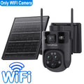 SHIWOJIA 15X 6M PSolar Camera 4G SIM/WIFI Three Lens Recording AI Human/Pet/Vehicle Auto Tracking Camera IP65 Waterproof
