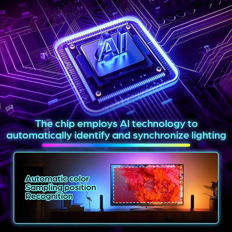2026 New Ambient TV LED Backlight Sync to Screen For 40-85Inch Real-Time Sync LED Light Strip For 4K HDMI-Compatible 2.0 Device