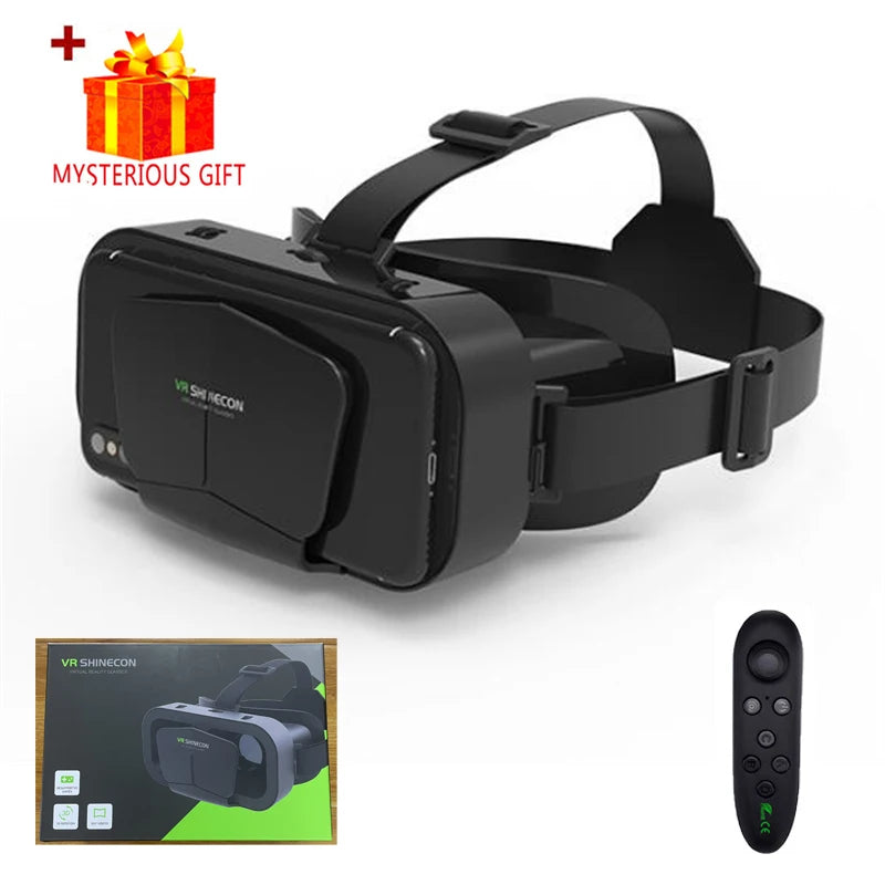 VR Headset for Smartphones - Lightweight Immersive Mobile VR Glasses Style B With Remote Tidesmit