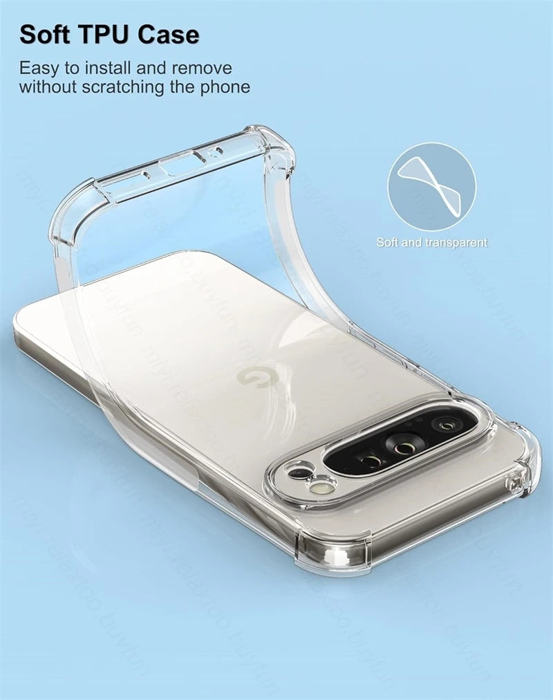 Google Pixel 9 Pro Slim Case | Shock-Absorbing TPU Transparent Cover Tidesmit