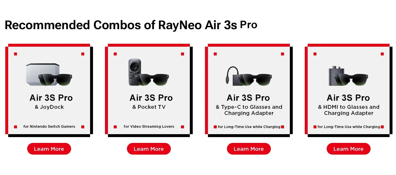 RayNeo AR Smart Glasses: 135-Inch Private Cinema Display for Gaming (3S Pro) Tidesmit