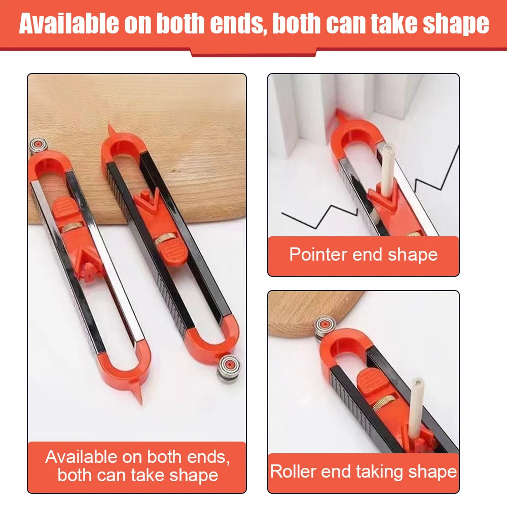 New Profile Scribing Ruler Contour Gauge with Lock Adjustable Locking Precise Woodworking Measuring Gauge Profile Duplicator