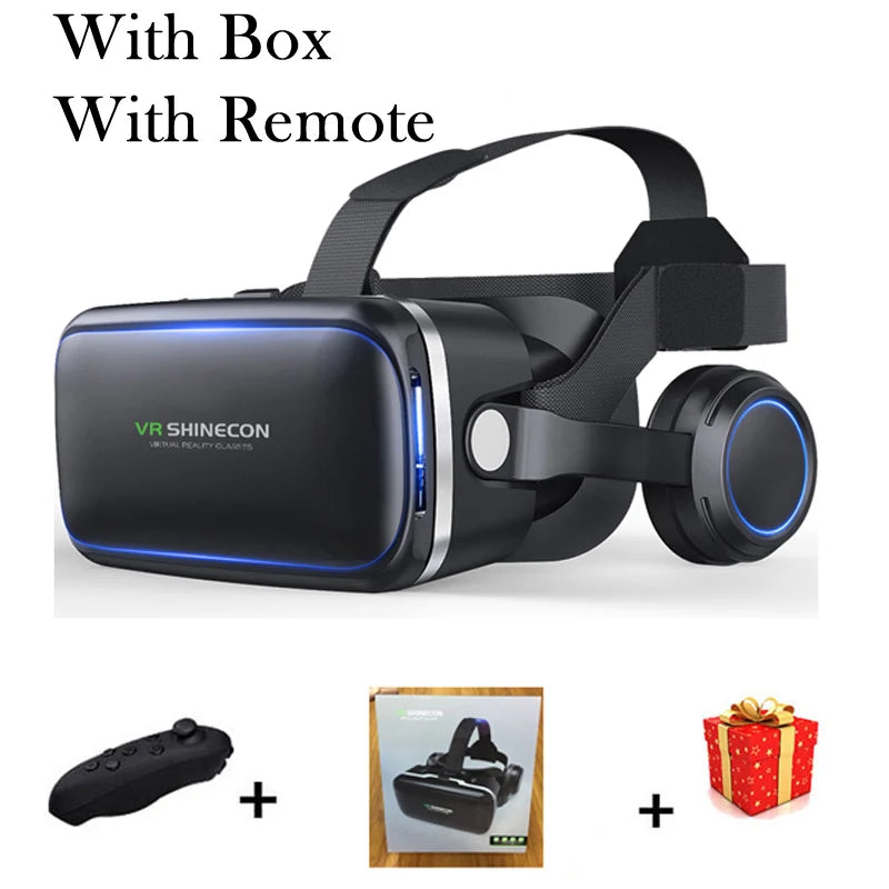 VR Headset for Smartphone - Adjustable 3D Goggles by Tidesmit Headphone Remote A Tidesmit