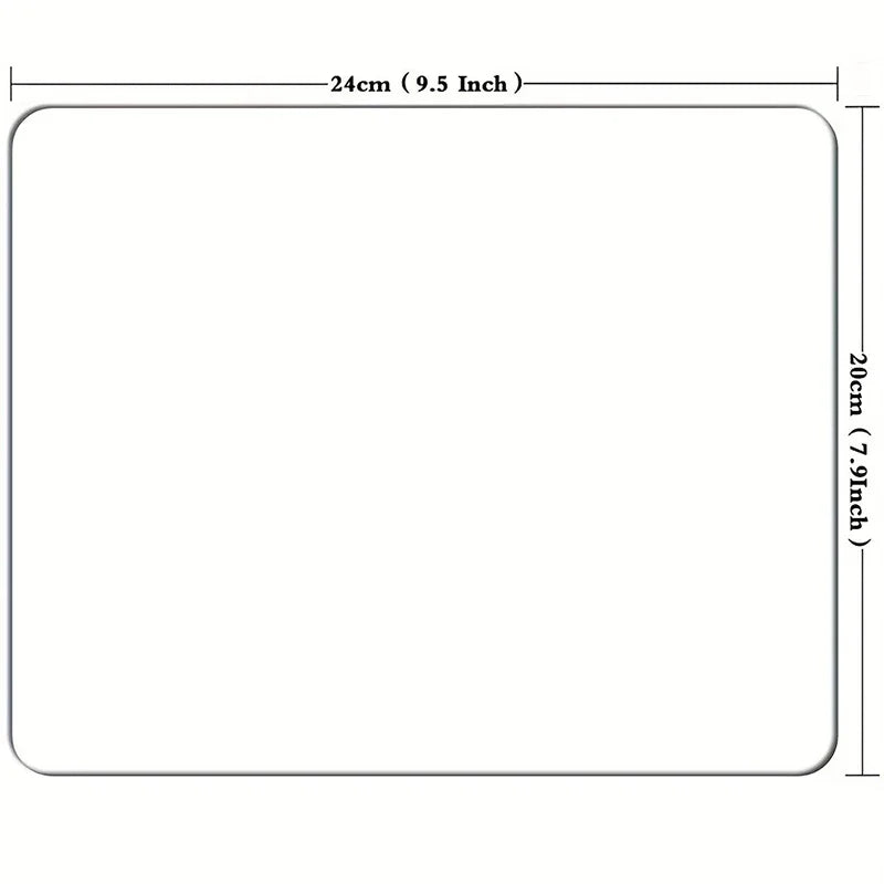 Custom 9.5x7.9" non-slip rubber mouse pad for office PC gaming, blank white surface for cute puppy pet designs.