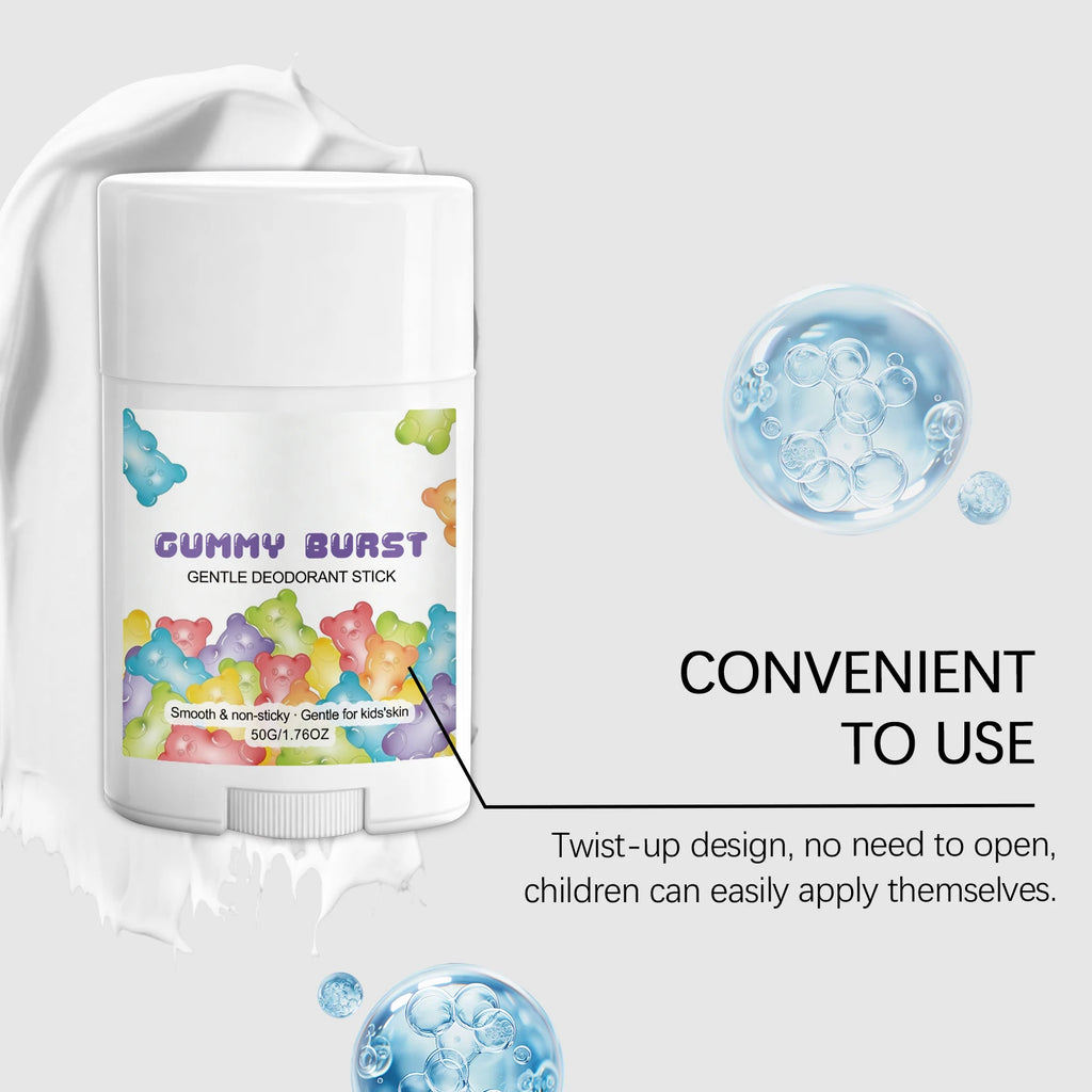 Tidesmit gentle deodorant stick for kids and teens, provides lasting dry protection and eliminates underarm sweat odor.