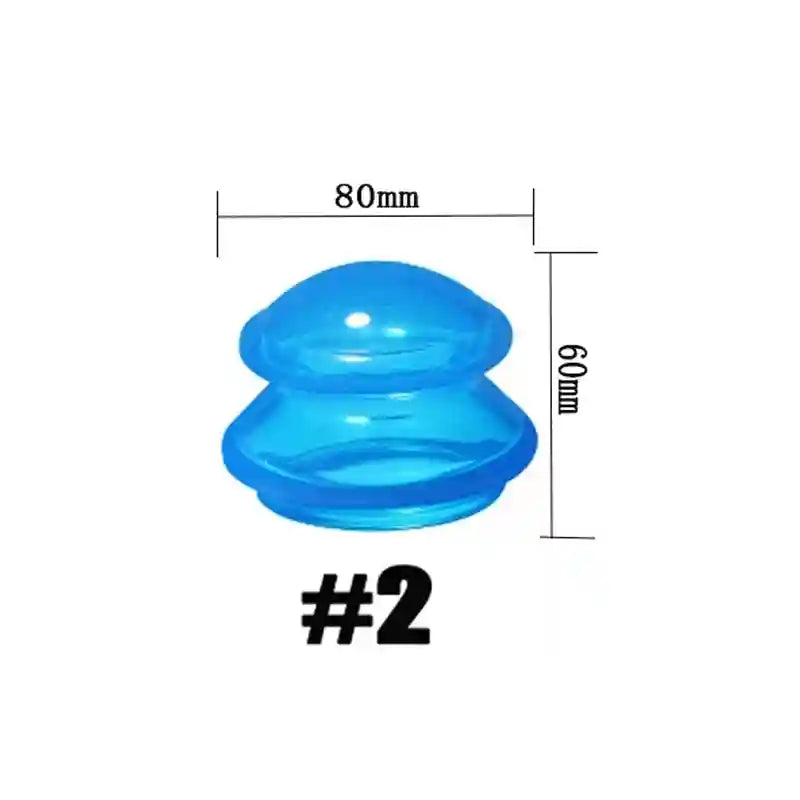 Silicone Cupping Therapy Set - 4 Piece Cellulite Massage Kit Massage Roller Blue-Size 2 Tidesmit