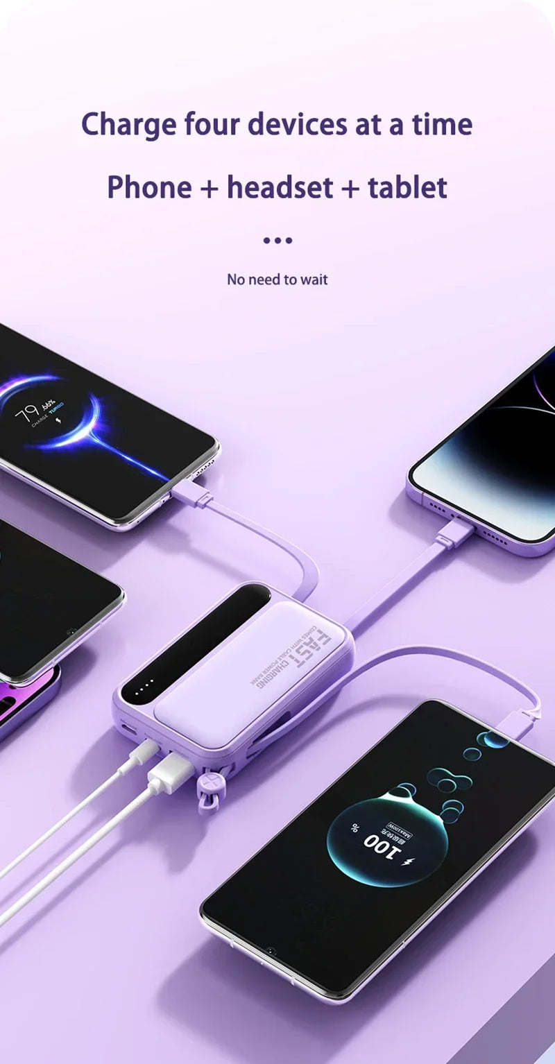 Portable Charger 50000mAh with 4 Built-in Cables | Tidesmit Tidesmit
