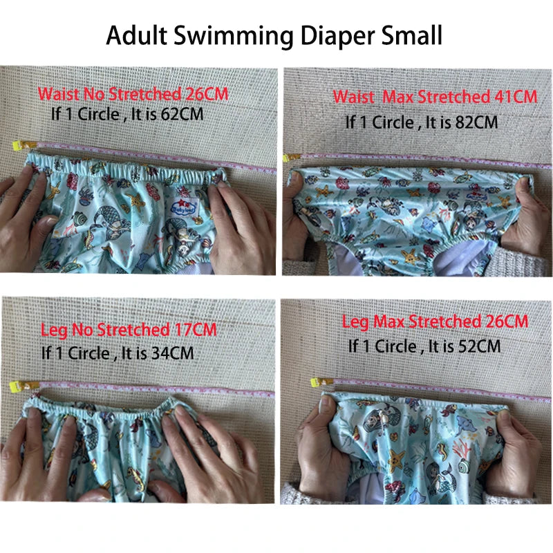 XL Size Oversize ABDLS Adult Nappy Pool Diapers Waterproof Pants Adult Swimming Diapers For Special Need Man And Women Disabled